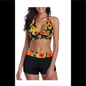 V Neck Swimsuit Push Up Bikini with Boyshorts 8/10